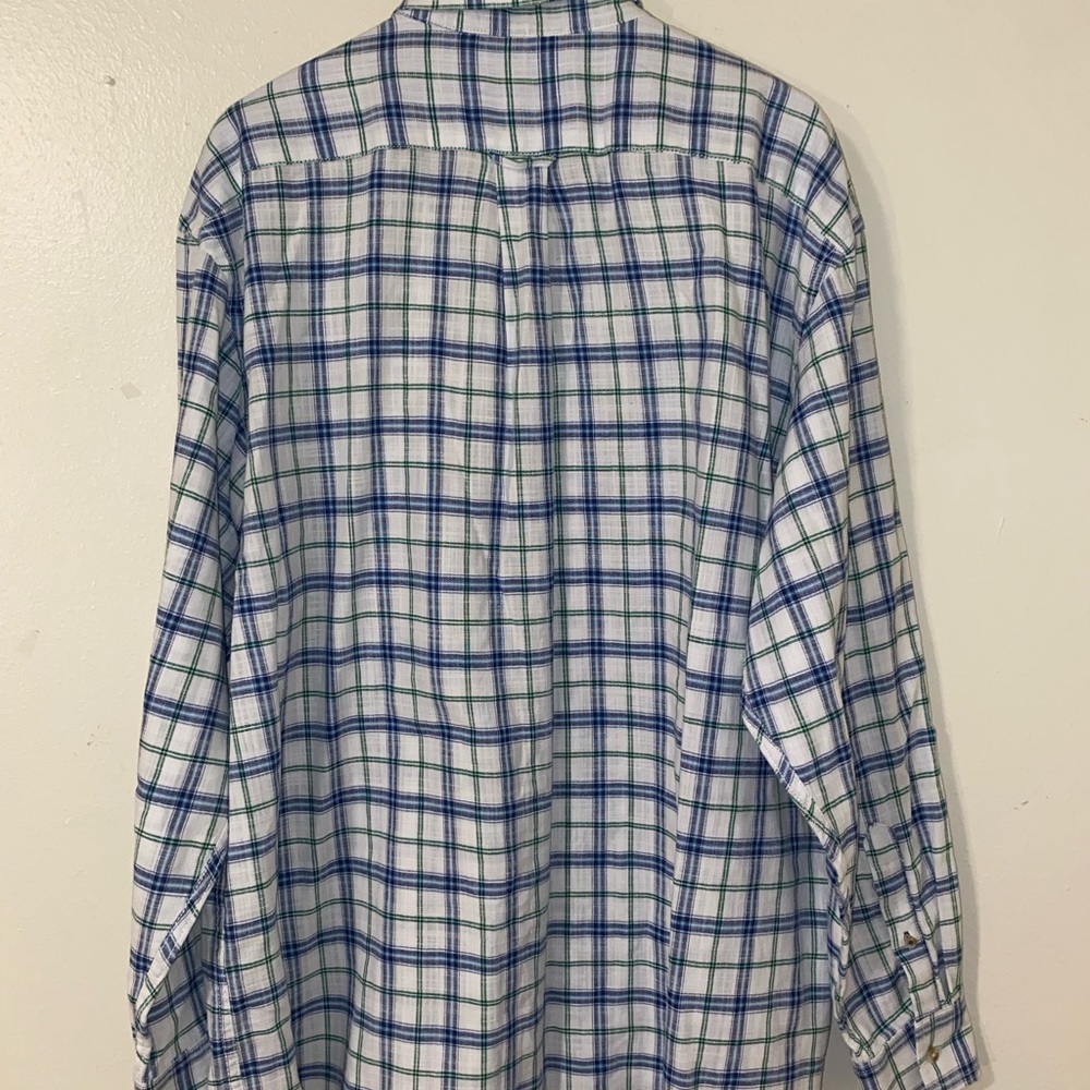 Izod Blue and Green Casual Button Down Shirt Size XXL - Picture 5 of 9